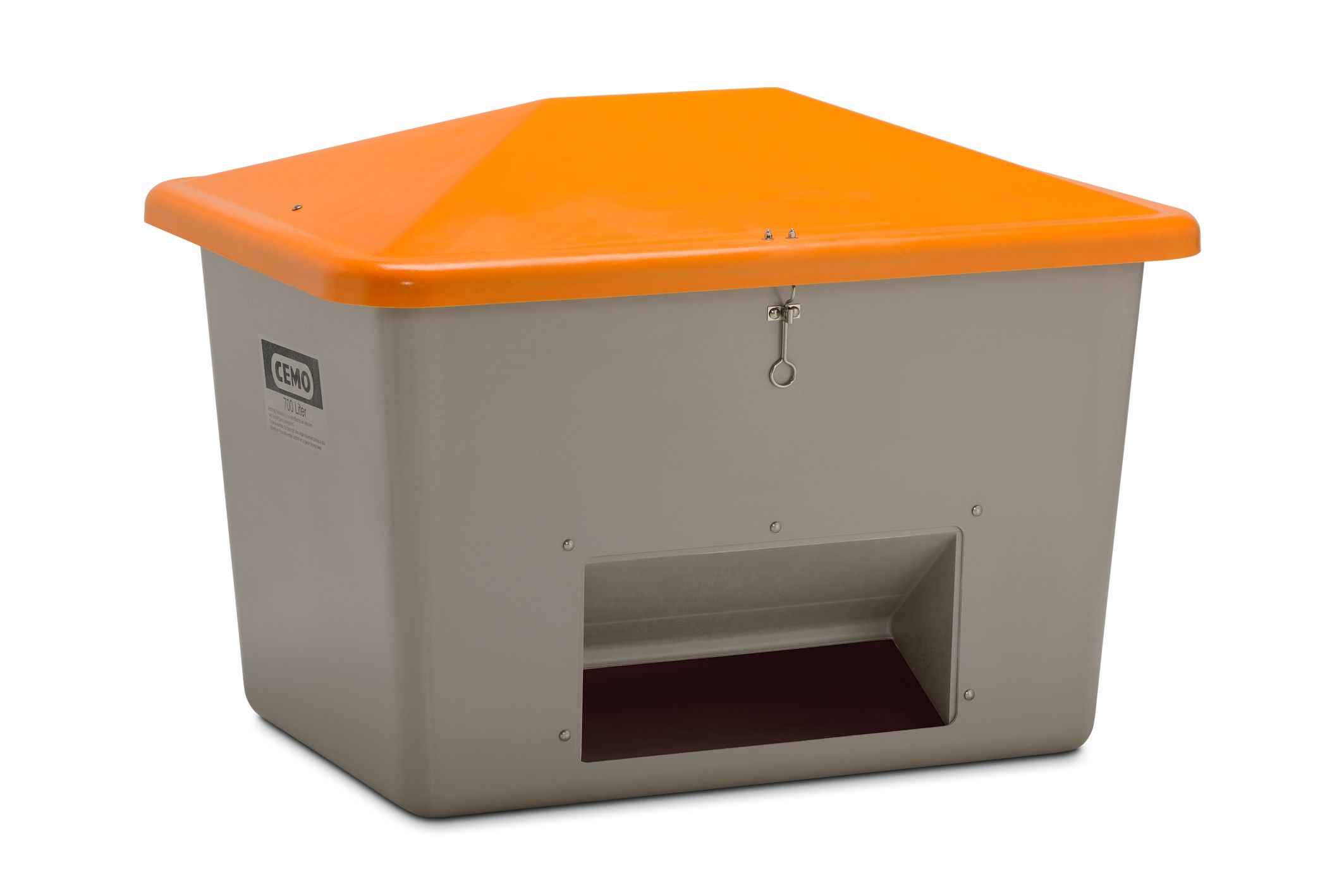 CEMO Streugutbehälter 700 l, grau/orange - 10836