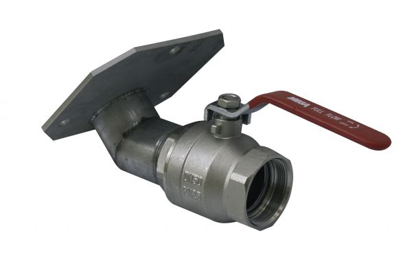 CEMO Flanschplatte 100 schräg mit Auslaufhahn 2" IG - 8179