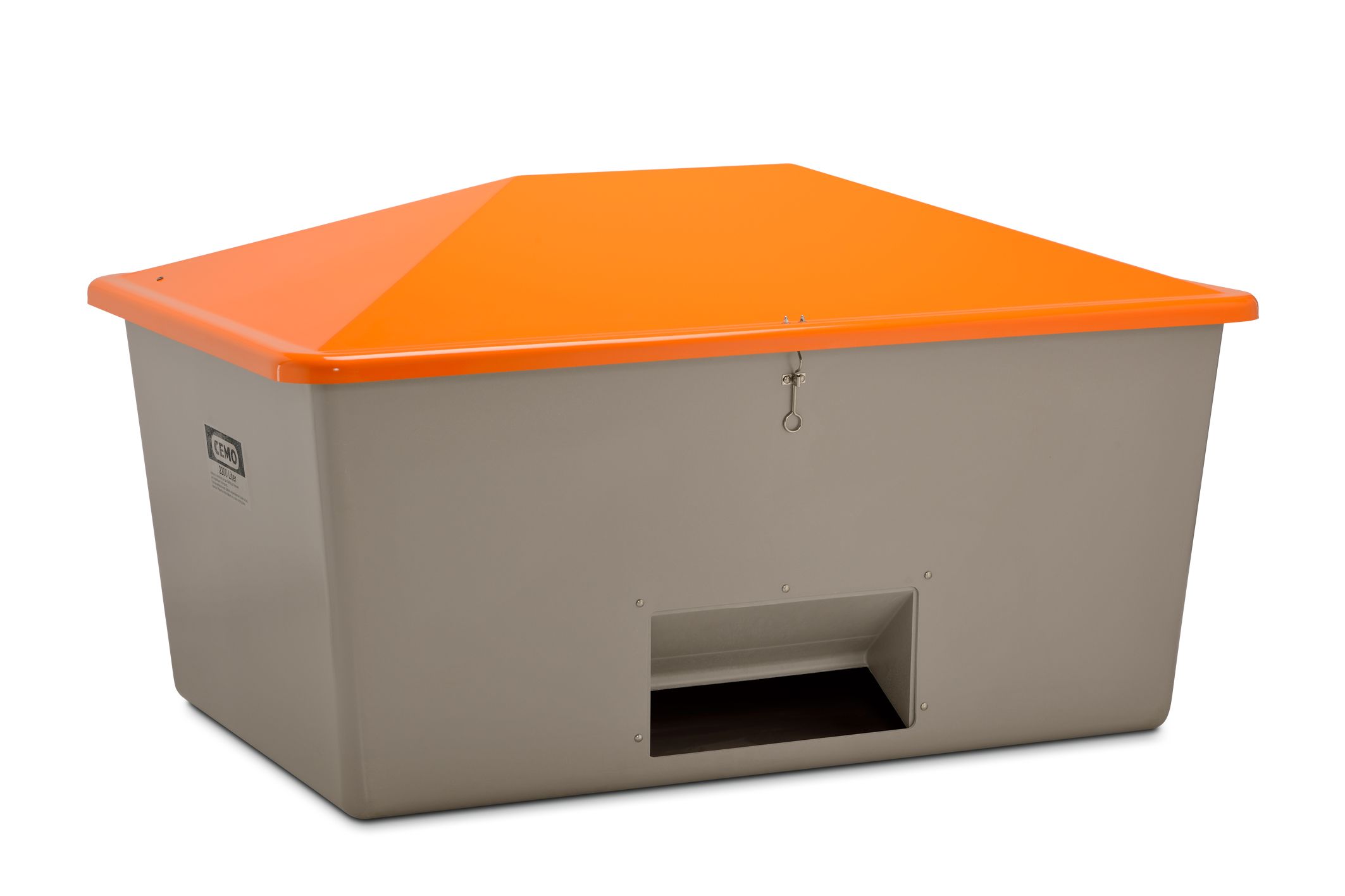 CEMO Streugutbehälter 2200 l, grau/orange - 7440