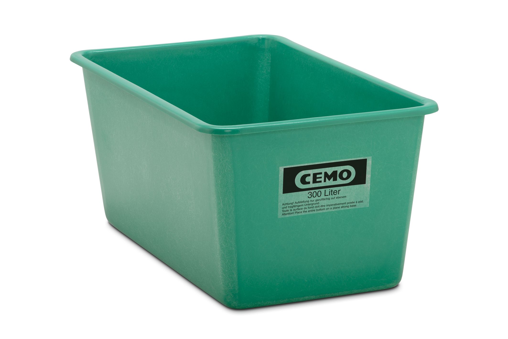 CEMO GFK-Rechteckbehälter 300 l Standard, grün - 1145