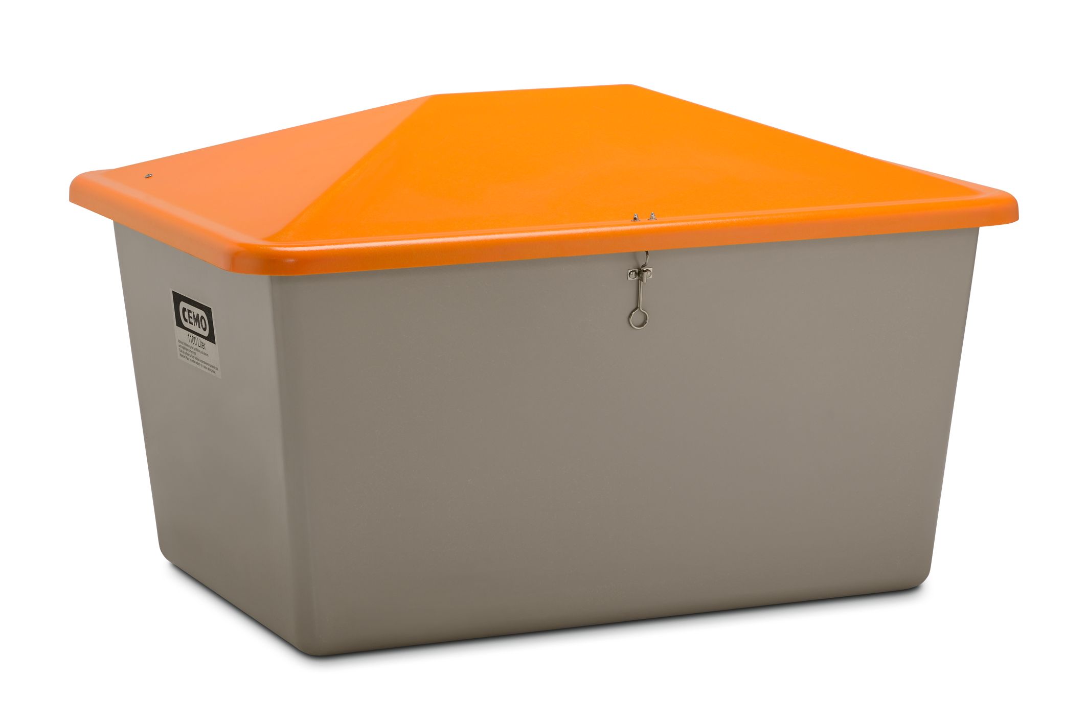 CEMO Streugutbehälter 1100 l, grau/orange - 7435