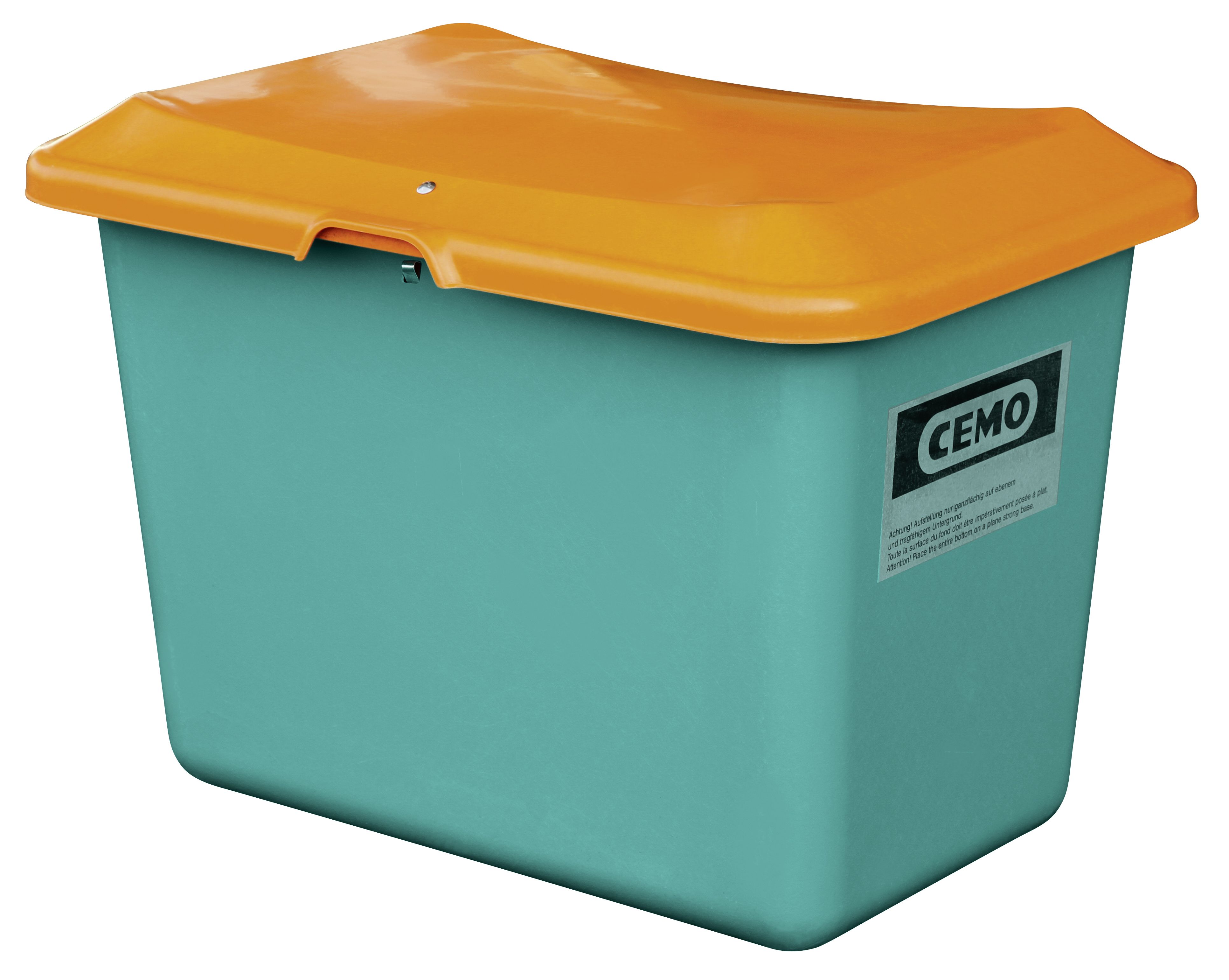 CEMO GFK Streugutbehälter PLUS3, 200 l, grün/orange - 10574